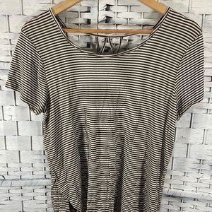 👗5/$25 - Khaki/White Striped Top w/ Crisscross Back Detail